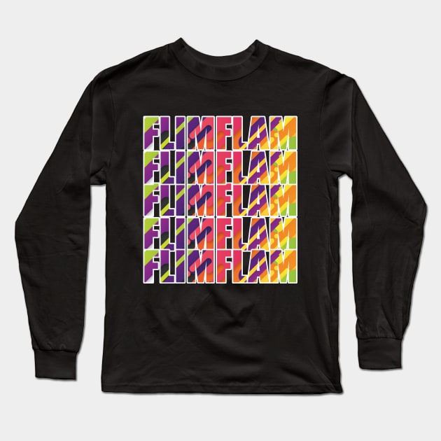 Flimflam- Rainbow Typography Long Sleeve T-Shirt by Eva Wolf